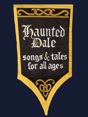 a banner for Holt's booth, The Haunted Dale
