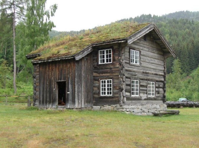 a two-story farmhouse