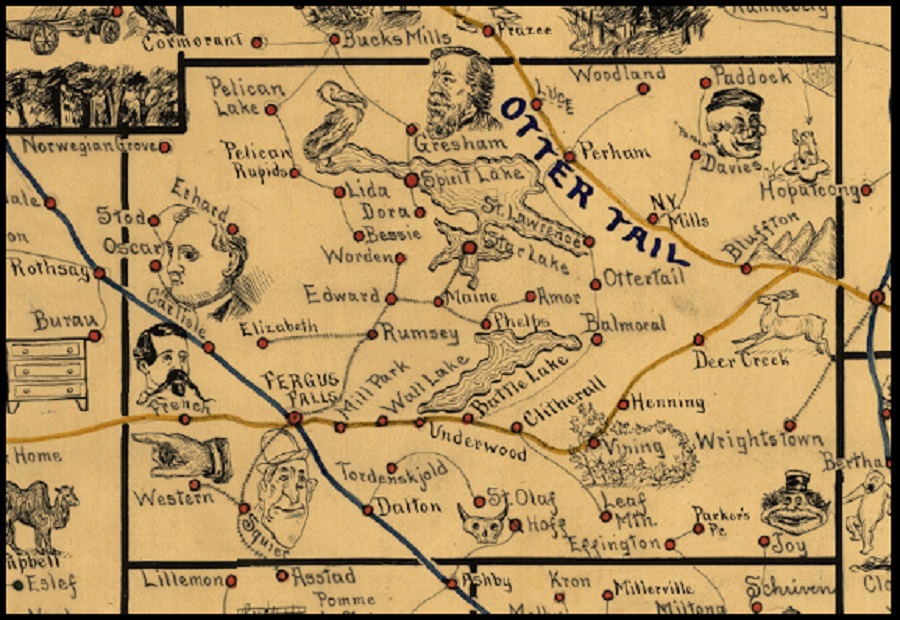  1898 Otter Tail County Railroad Map 